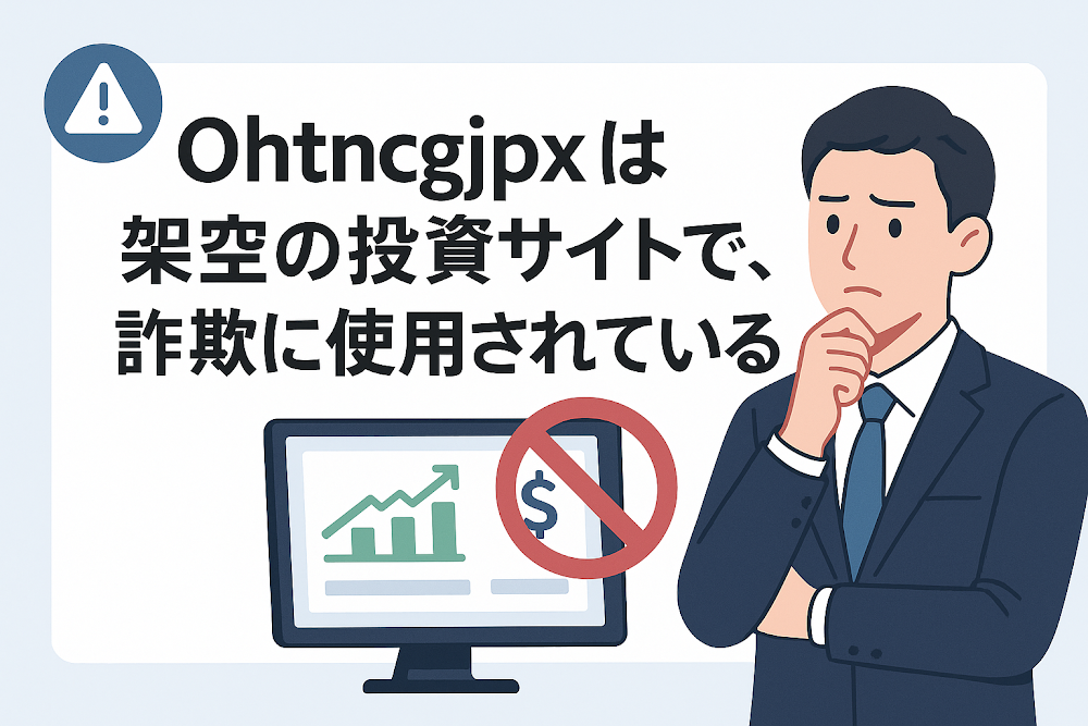 【結論】Ohtncgjpxは架空の投資サイトで、詐欺に使用されている