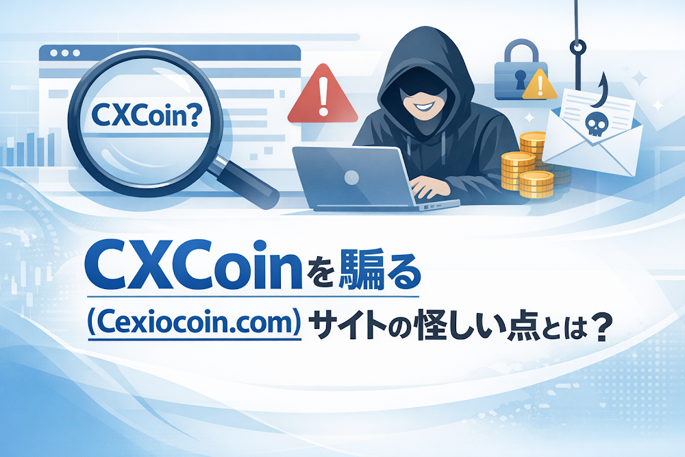 CXCoinを騙る（Cexiocoin.com）サイトの怪しい点とは？