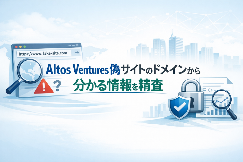 Altos Ventures偽サイトのドメインから分かる情報を精査