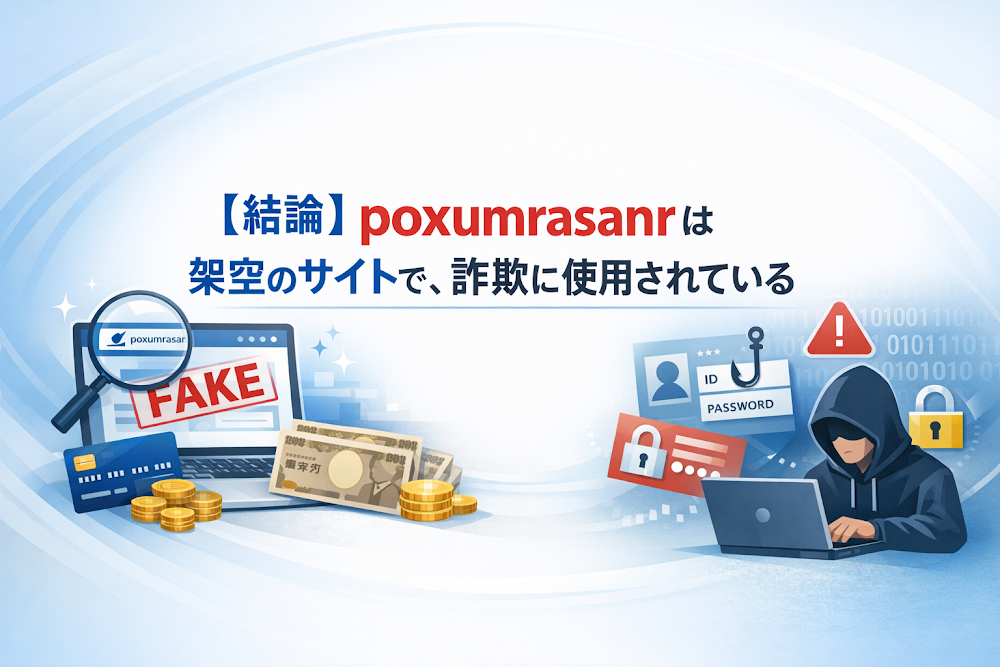 【結論】poxumrasanrは架空のサイトで、詐欺に使用されている