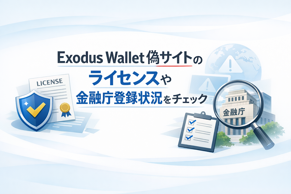 Exodus Wallet偽サイトのライセンスや金融庁登録状況をチェック