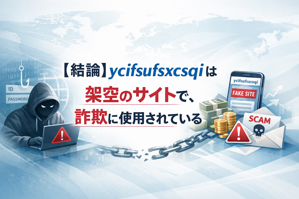 【結論】ycifsufsxcsqiは架空のサイトで、詐欺に使用されている
