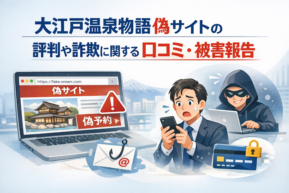 大江戸温泉物語偽サイトの評判や詐欺に関する口コミ・被害報告