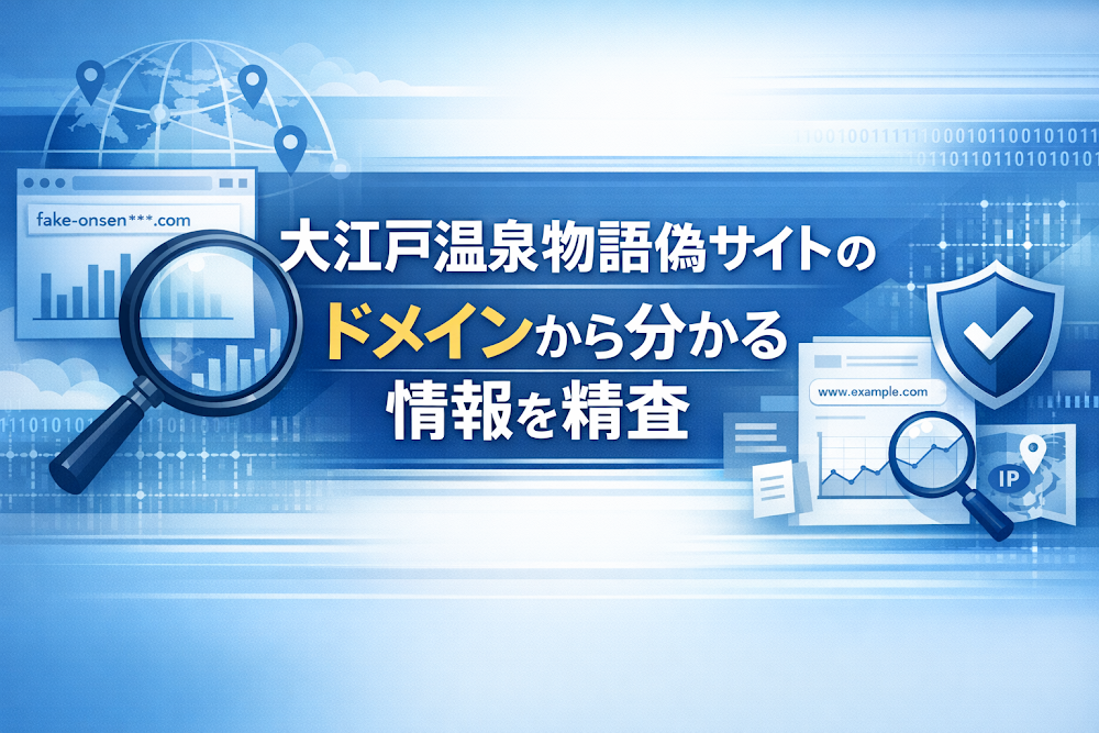 大江戸温泉物語偽サイトのドメインから分かる情報を精査