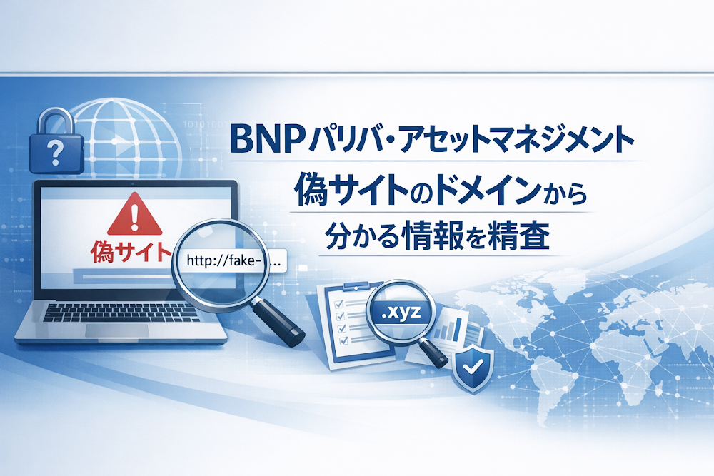 BNPパリバ・アセットマネジメント偽サイトのドメインから分かる情報を精査
