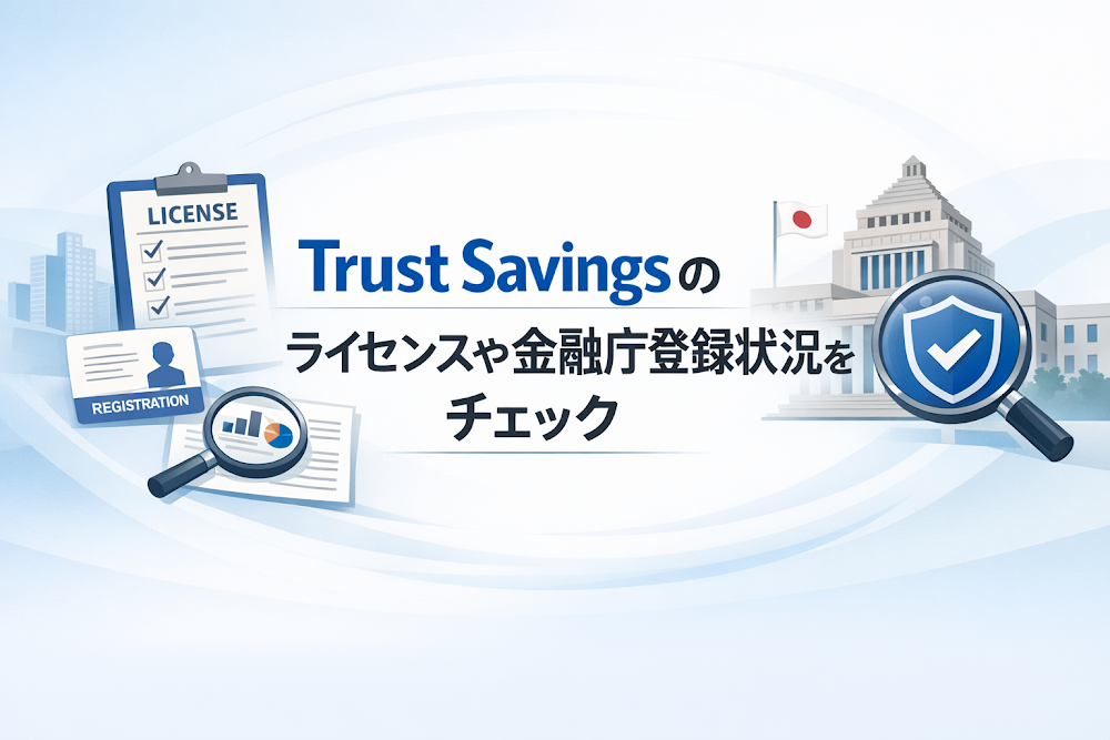 Trust Savingsのライセンスや金融庁登録状況をチェック