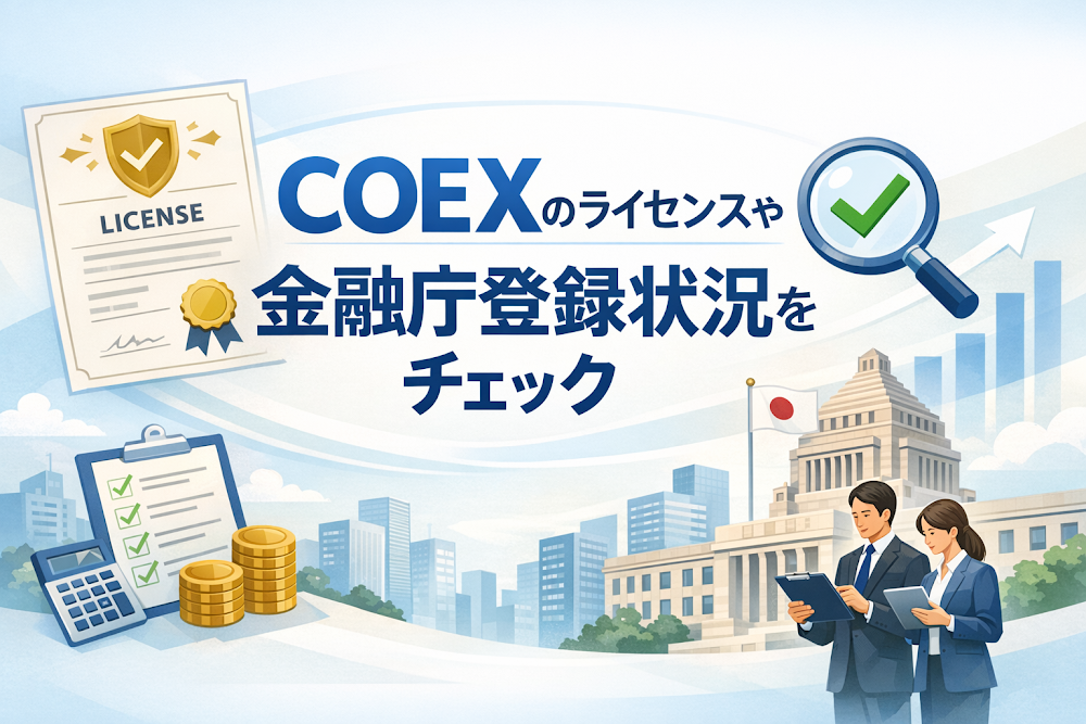 COEXのライセンスや金融庁登録状況をチェック