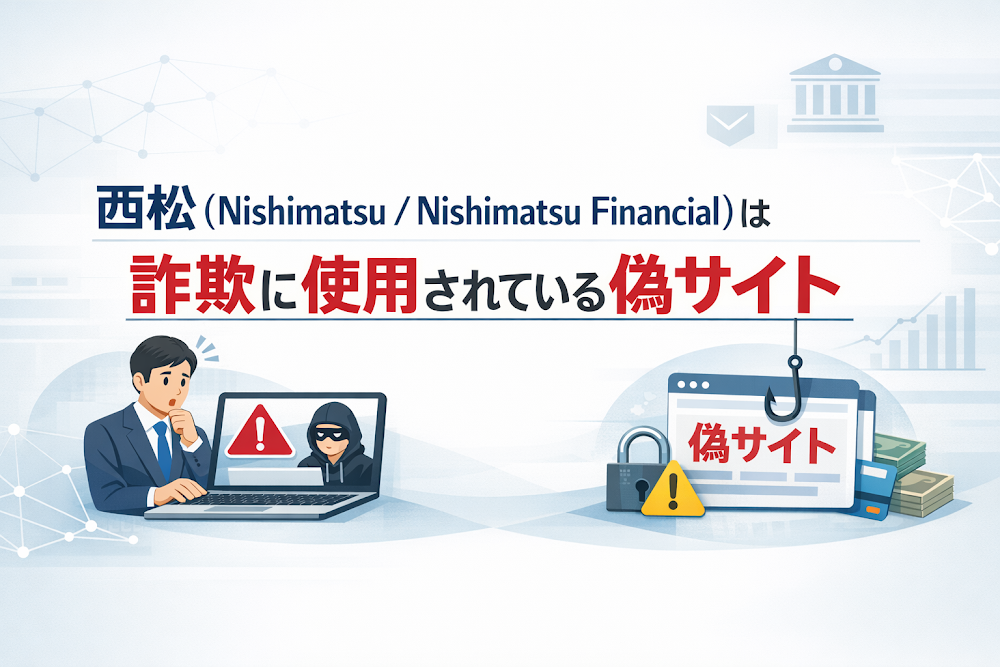 【結論】西松（Nishimatsu / Nishimatsu Financial）は詐欺に使用されている偽サイト