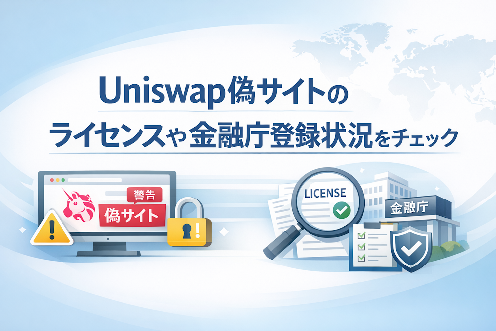 Uniswap偽サイトのライセンスや金融庁登録状況をチェック