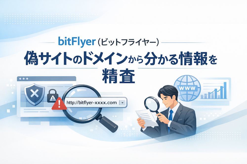 bitFlyer（ビットフライヤー）偽サイトのドメインから分かる情報を精査