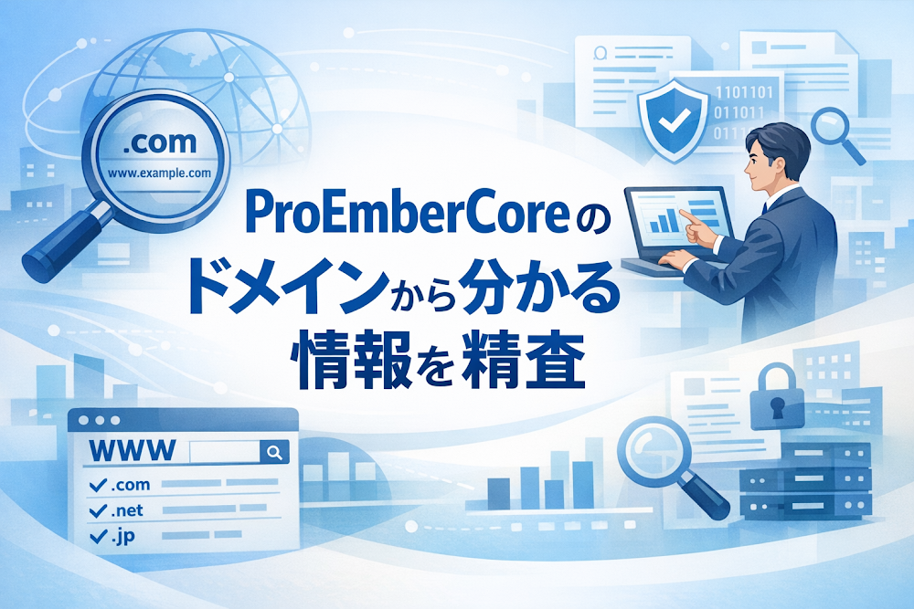 ProEmberCoreのドメインから分かる情報を精査