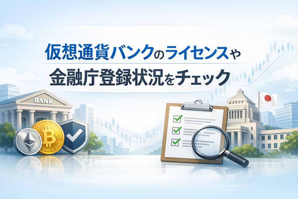 仮想通貨バンクのライセンスや金融庁登録状況をチェック