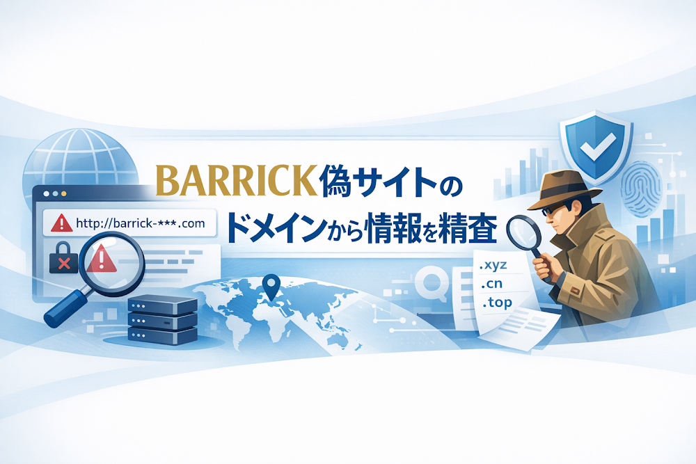 BARRICK偽サイトのドメインから分かる情報を精査