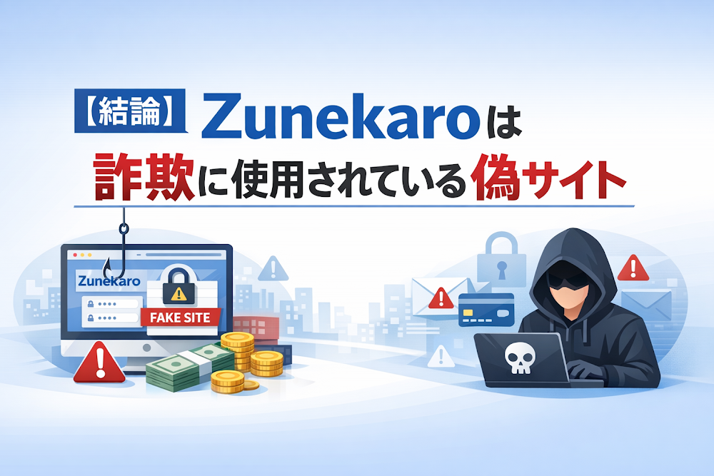 【結論】Zunekaroは詐欺に使用されている偽サイト