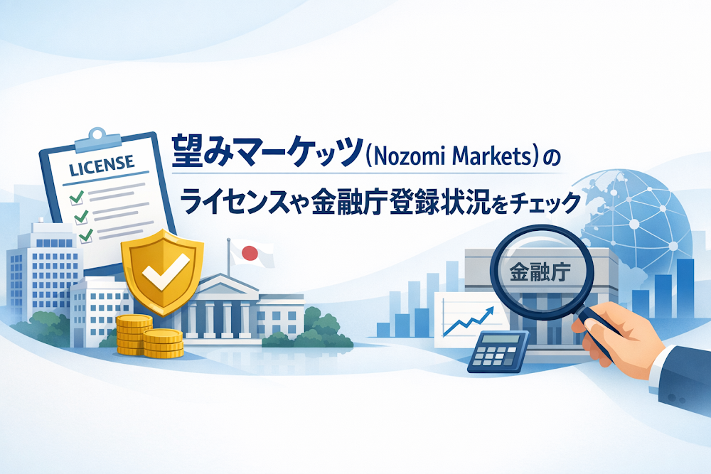 望みマーケッツ（Nozomi Markets）はセントルシア法人を名乗る一方、日本の金融庁登録番号を確認できない