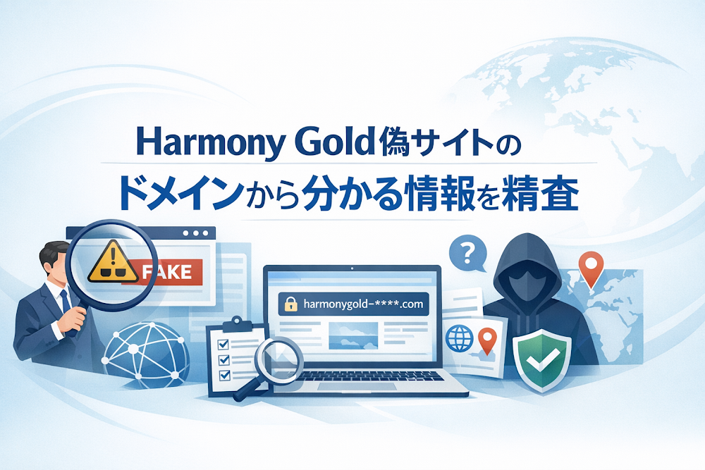 Harmony Gold偽サイト（harmonymines.com）のドメインから分かる情報を精査