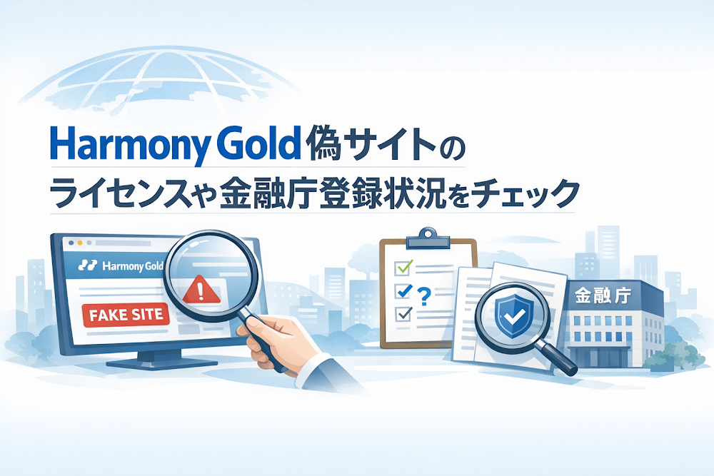 Harmony Gold偽サイト（harmonymines.com）は金融ライセンス番号と規制当局の認可情報を確認できない
