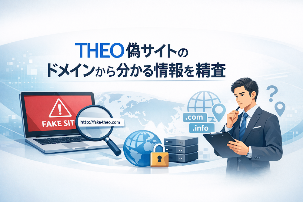 THEO（テオ）偽サイトのドメインから分かる情報を精査