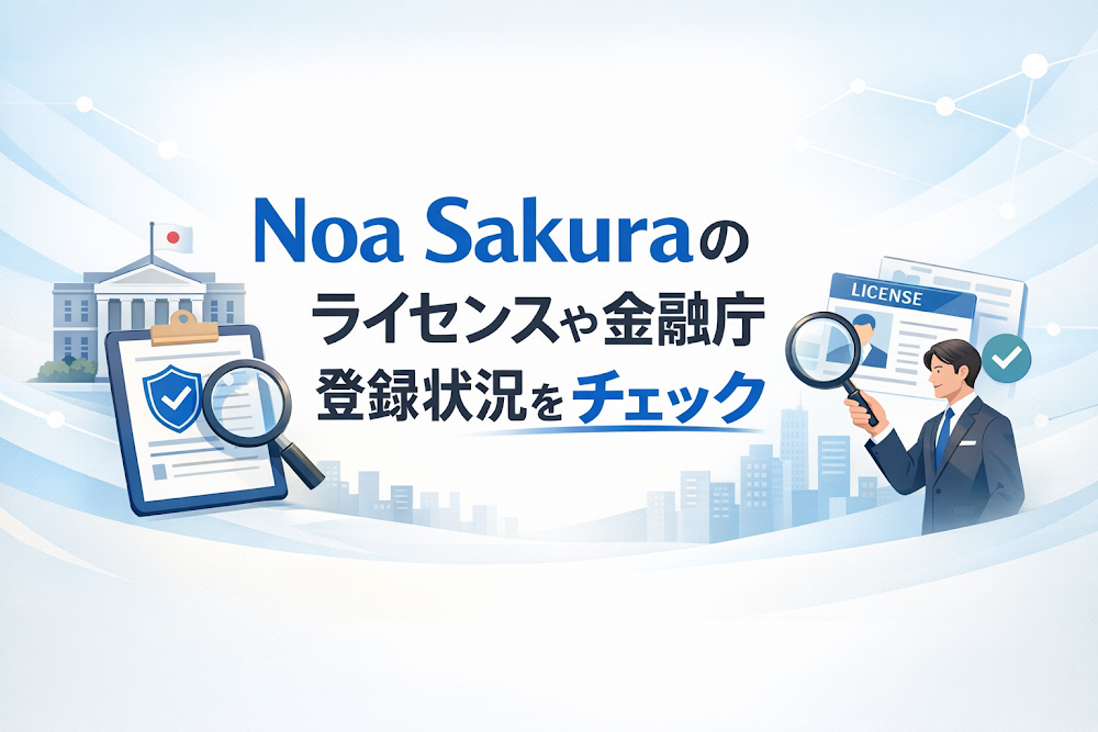 Noa Sakuraは金融商品取引業者としての登録番号が掲載されていない