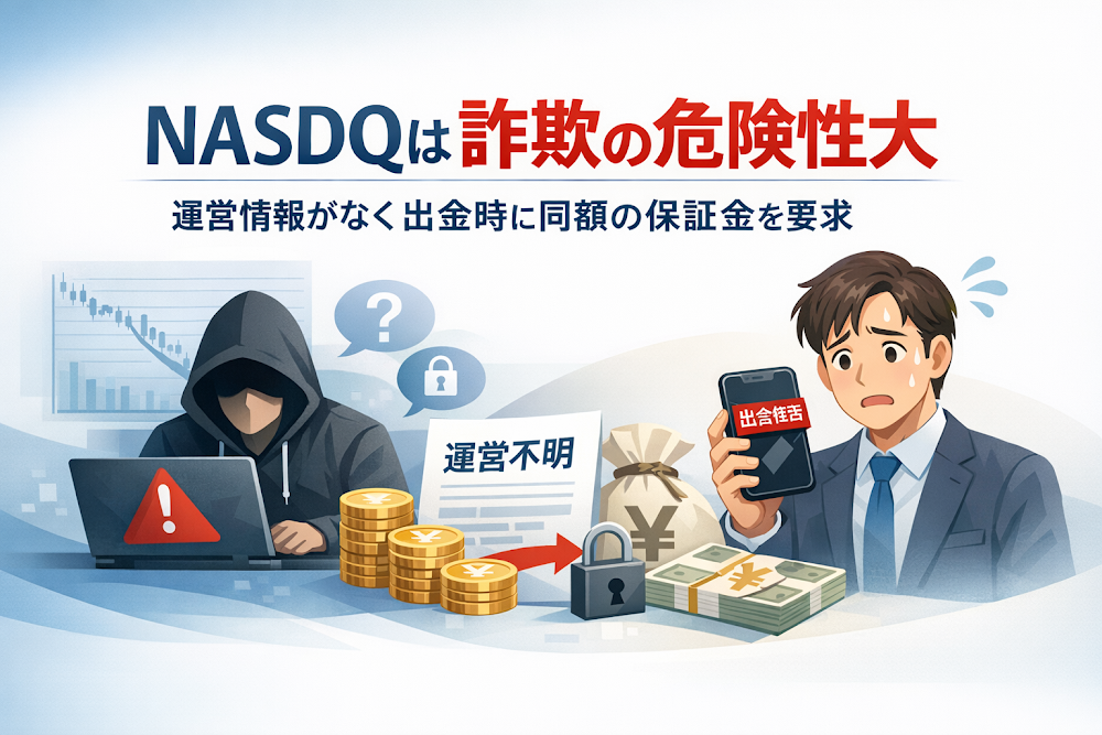 NASDQ(nasdaq.ink)は詐欺の危険性大 運営情報がなく出金時に同額の保証金を要求