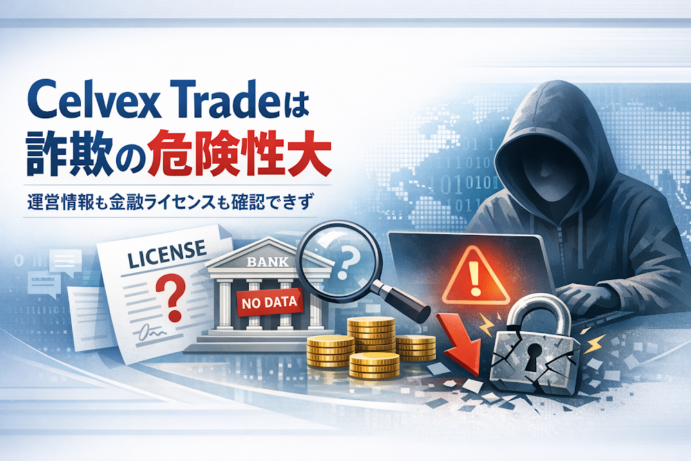 Celvex Tradeは詐欺の危険性大 運営情報も金融ライセンスも確認できず