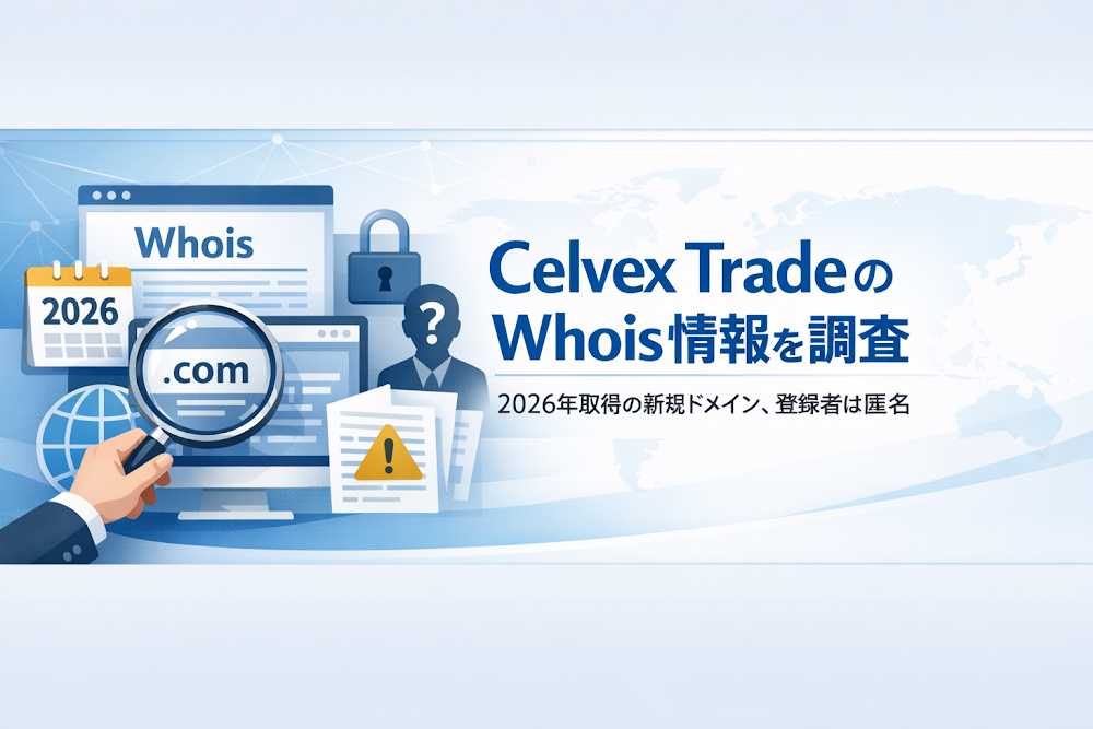 Celvex TradeのWhois情報を調査｜2026年取得の新規ドメイン、登録者は匿名