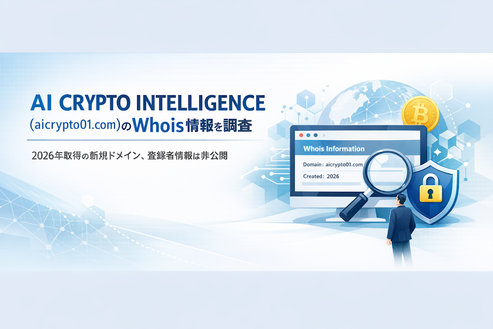AI CRYPTO INTELLIGENCE（aicrypto01.com）のWhois情報を調査｜2026年取得の新規ドメイン、登録者情報は非公開