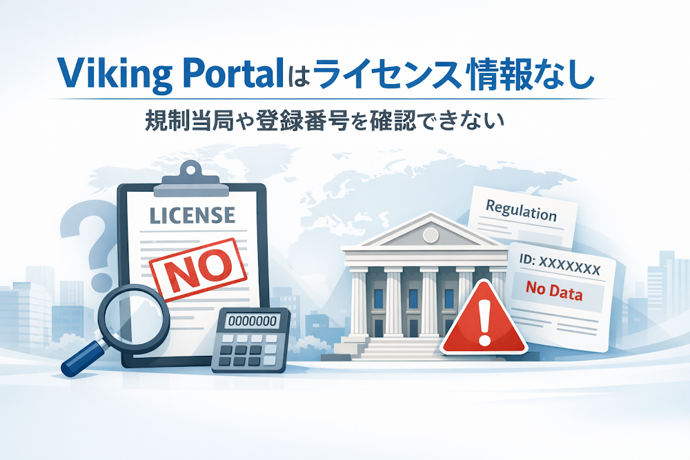 Viking Portal(web-viking-jp.cc)はライセンス情報なし 規制当局や登録番号を確認できない