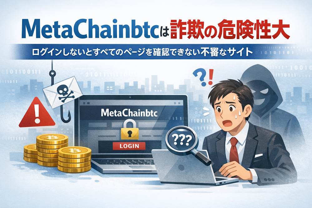 MetaChainbtcは詐欺の危険性大 ログインしないとすべてのページを確認できない不審なサイト