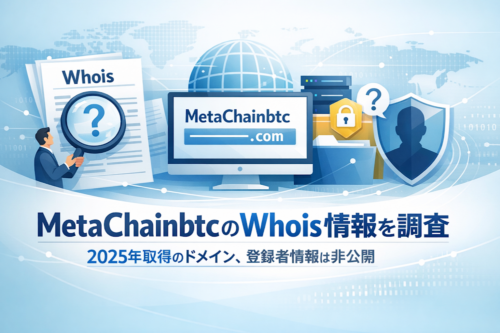 MetaChainbtcのWhois情報を調査｜2025年取得のドメイン、登録者情報は非公開