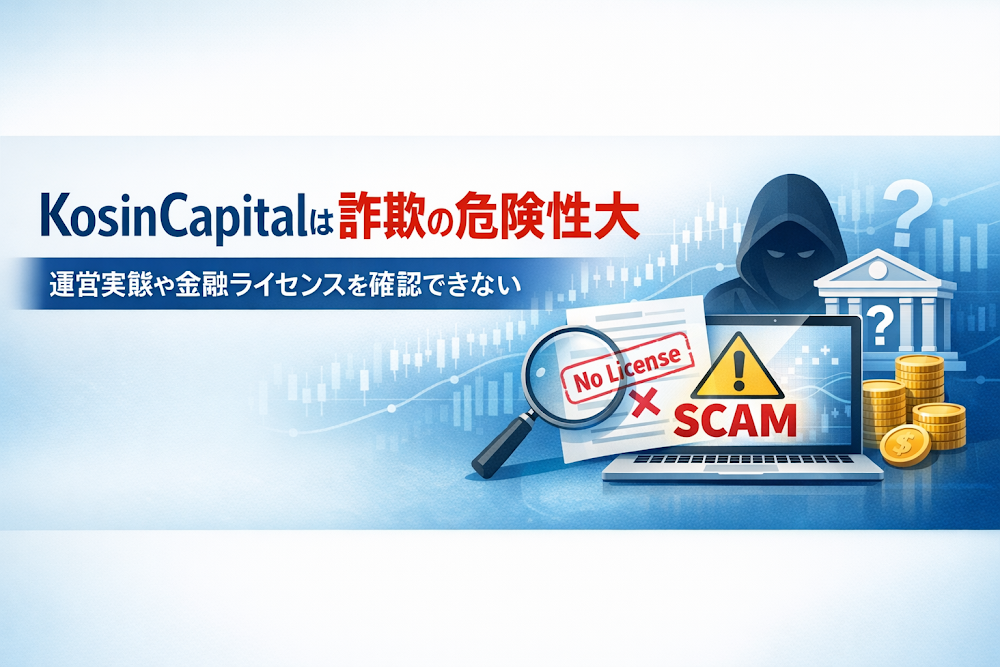 KosinCapital(kosin.vip)は詐欺の危険性大|運営実態や金融ライセンスを確認できない