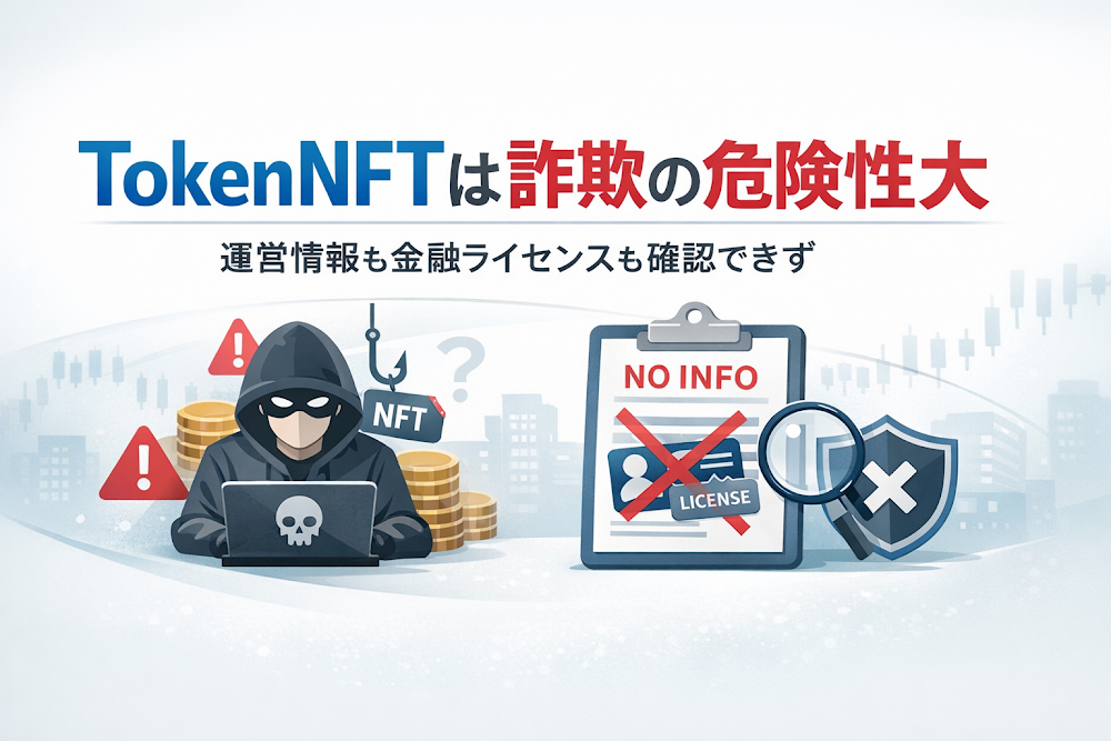 TokenNFTは詐欺の危険性大 運営情報も金融ライセンスも確認できず