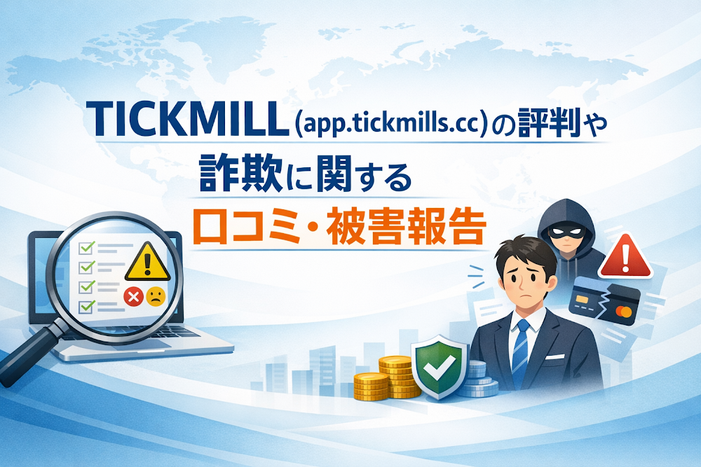 TICKMILL(app.tickmills.cc)の評判や詐欺に関する口コミ・被害報告