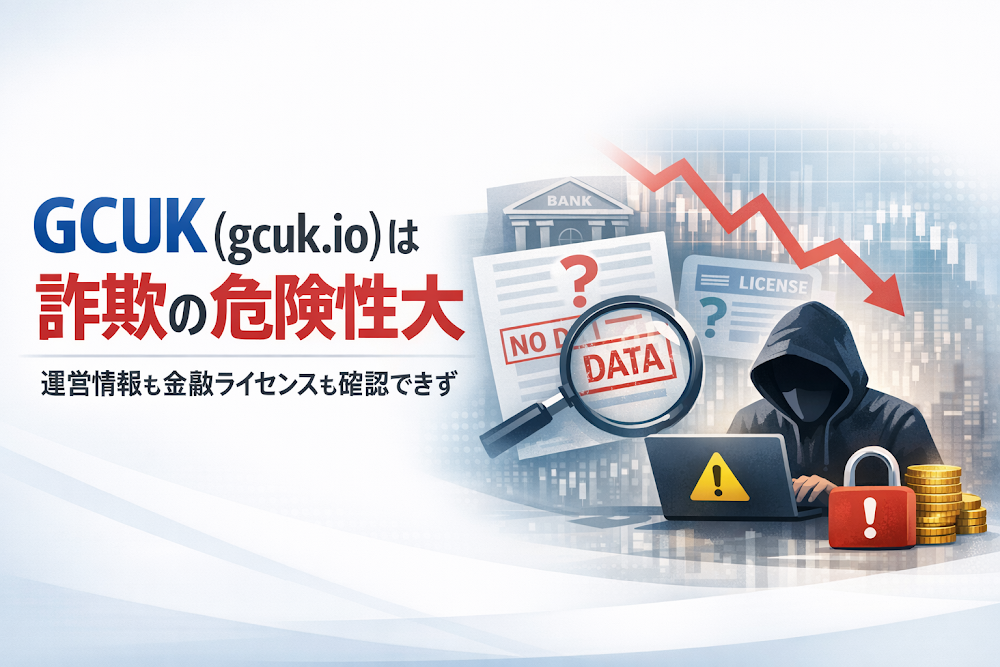 GCUK（gcuk.io）は詐欺の危険性大 運営情報も金融ライセンスも確認できず