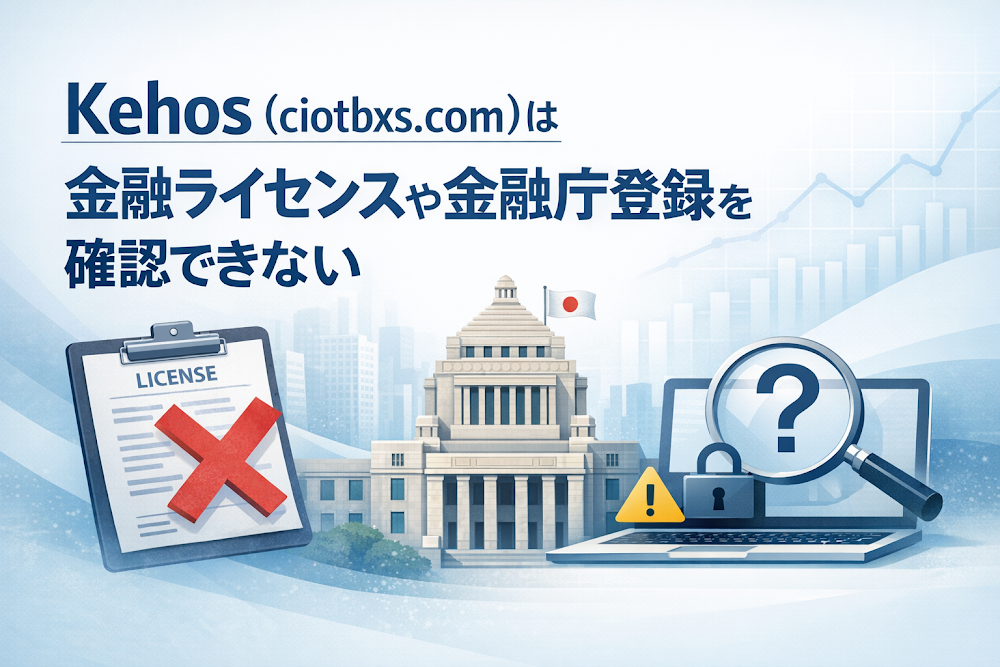 Kehos(ciotbxs.com)は金融ライセンスや金融庁登録を確認できない