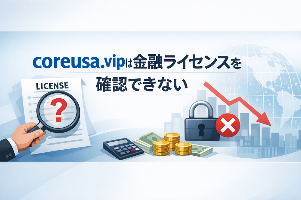 coreusa.vipは金融ライセンスを確認できない