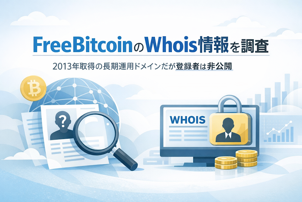FreeBitcoinのWhois情報を調査｜2013年取得の長期運用ドメインだが登録者は非公開
