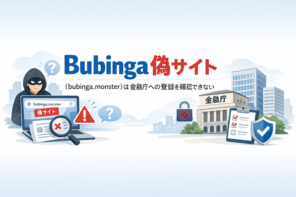 Bubinga偽サイト（bubinga.monster）は金融庁への登録を確認できない