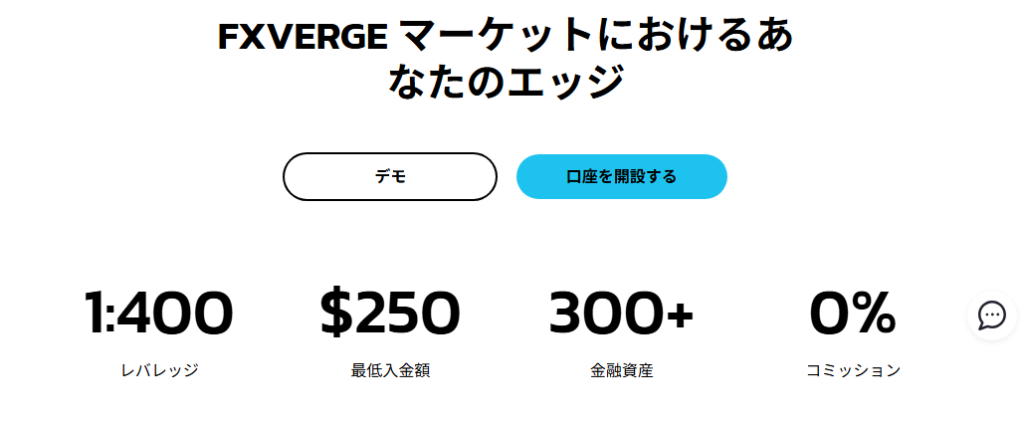 FXVergeは最大1:400の高レバレッジを掲げている