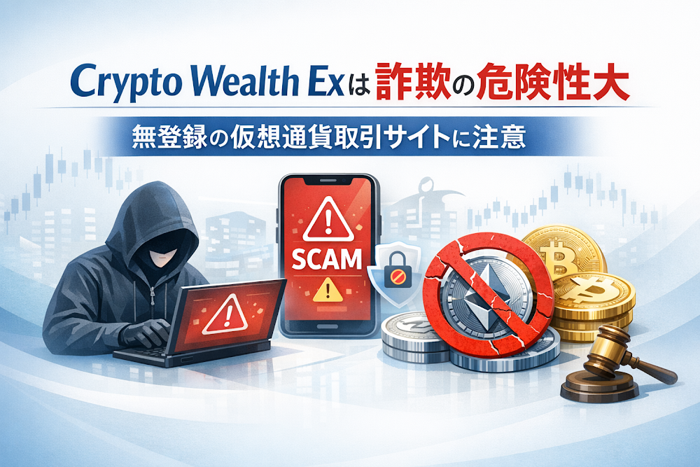 Crypto Wealth Exは詐欺の危険性大 無登録の仮想通貨取引サイトに注意