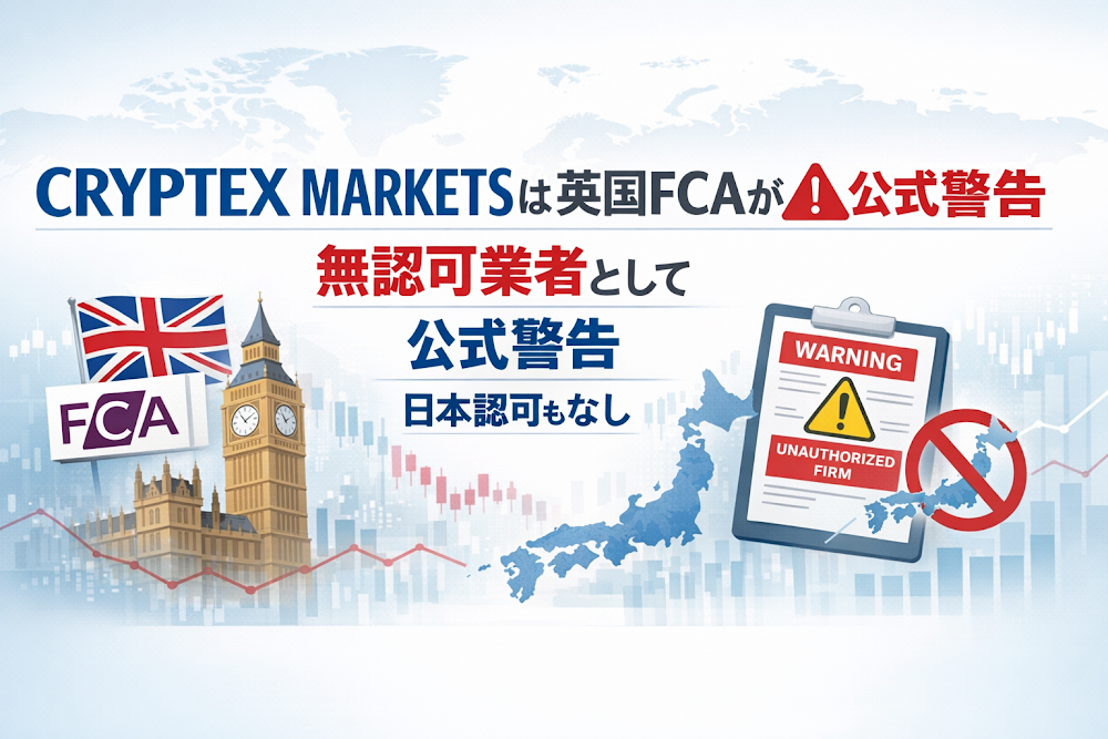 CRYPTEX MARKETSは英国FCAが無認可業者として公式警告 日本認可もなし
