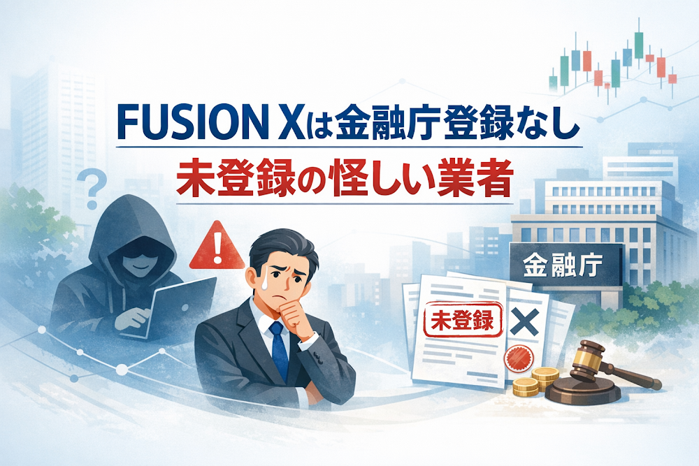 FUSION Xは金融庁登録なし　未登録の怪しい業者