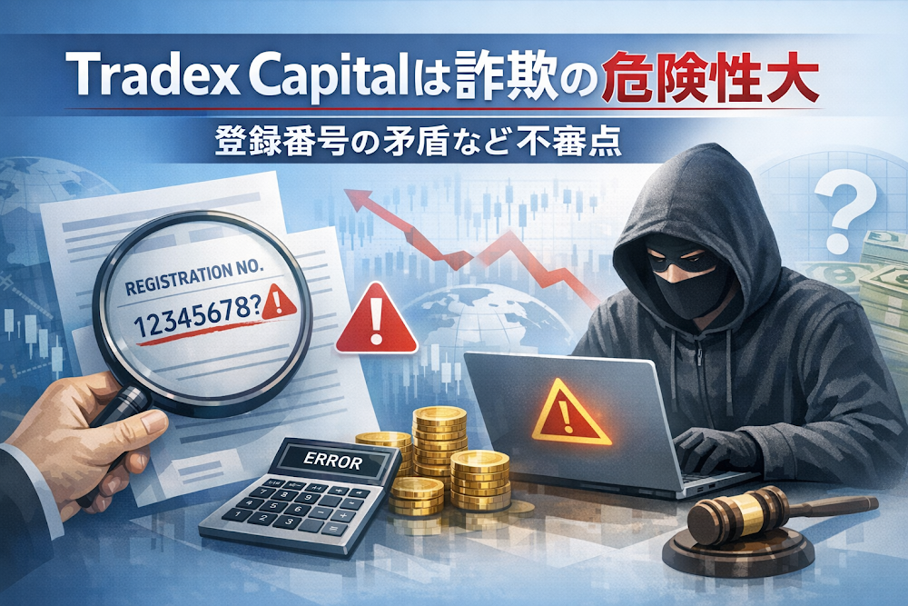 Tradex Capitalは詐欺の危険性大 登録番号の矛盾など不審点