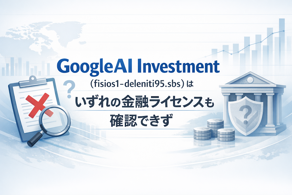 GoogleAI Investment(fisios1-deleniti95.sbs)はいずれの金融ライセンスも確認できず