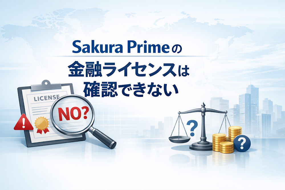 Sakura Primeの金融ライセンスは確認できない