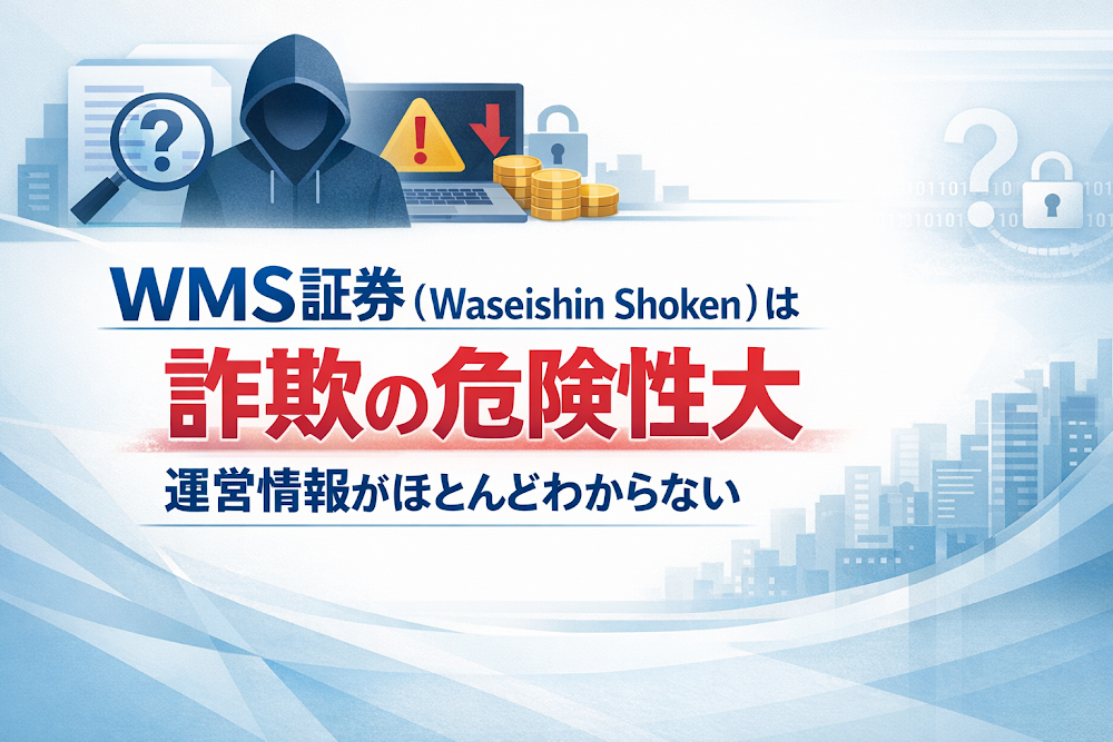 WMS証券(Waseishin Shoken)は詐欺の危険性大 運営情報がほとんどわからない