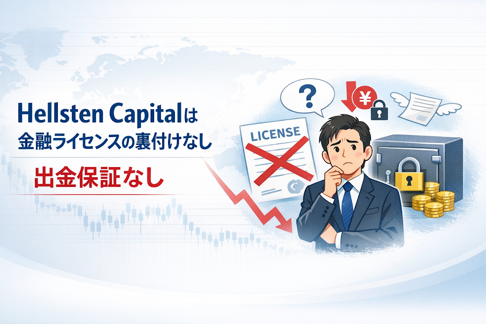 Hellsten Capitalは金融ライセンスの裏付けなし 出金保証なし